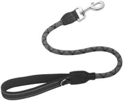Cinturino per cani - Materiale elastico nylon - Maniglia rivestita - Filamenti riflettenti - Anello D in metallo - Materiale resistente - Corda per cani