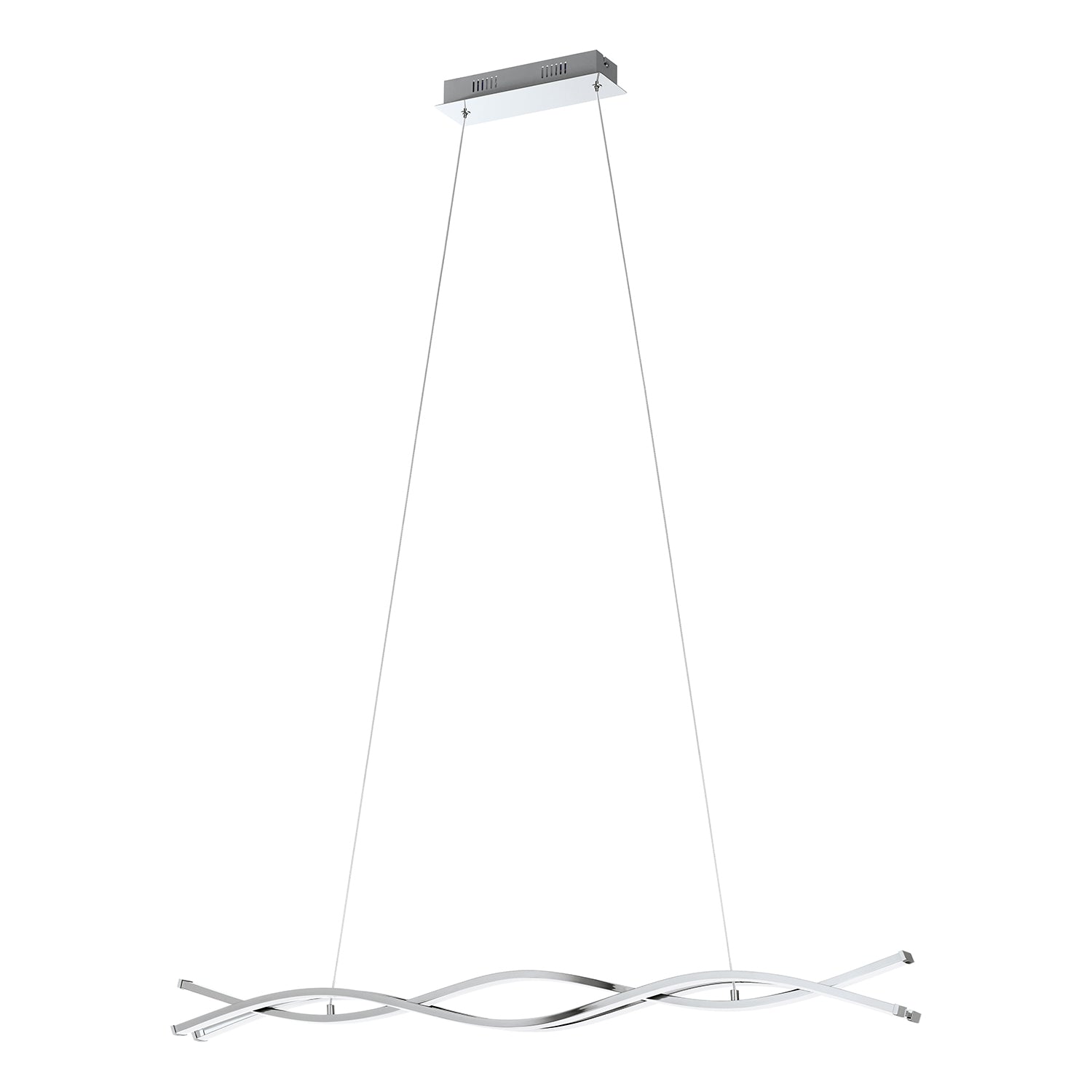 Lampadario A Sospensione Moderno Lasana 2 Acciaio Cromo 1 Luce Led 35W 5300Lm