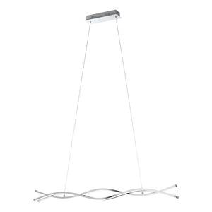 Lampadario A Sospensione Moderno Lasana 2 Acciaio Cromo 1 Luce Led 35W 5300Lm