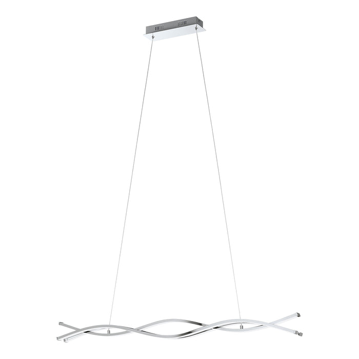 Lampadario A Sospensione Moderno Lasana 2 Acciaio Cromo 1 Luce Led 35W 5300Lm