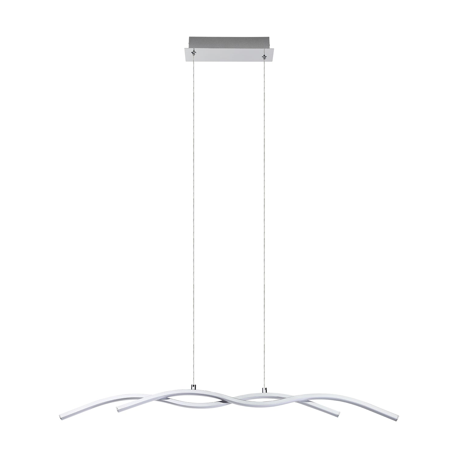 Lampadario A Sospensione Moderno Lasana 2 Acciaio Cromo 1 Luce Led 19W 2600Lm