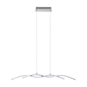 Lampadario A Sospensione Moderno Lasana 2 Acciaio Cromo 1 Luce Led 19W 2600Lm