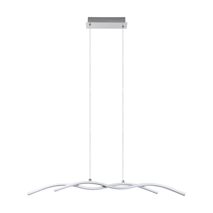 Lampadario A Sospensione Moderno Lasana 2 Acciaio Cromo 1 Luce Led 19W 2600Lm