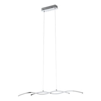 Lampadario A Sospensione Moderno Lasana 2 Acciaio Cromo 1 Luce Led 19W 2600Lm