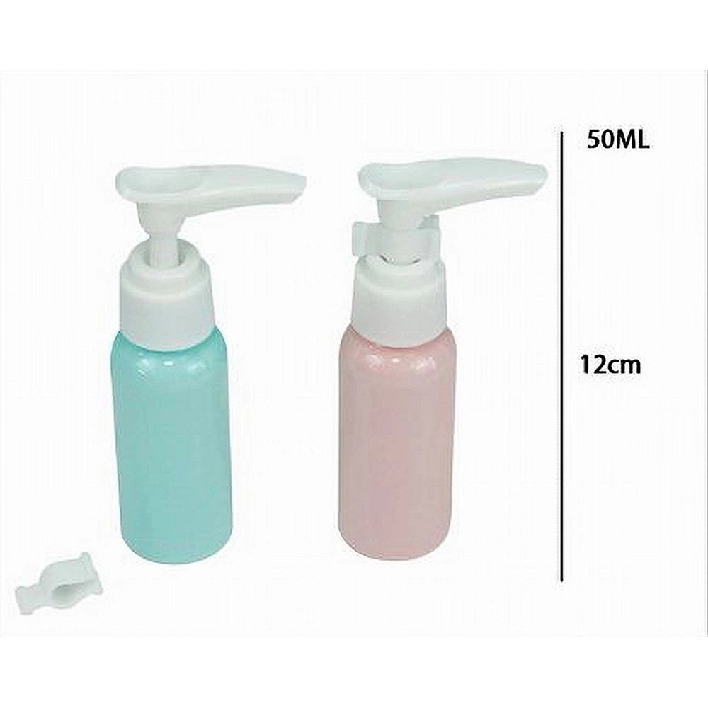 Trade Shop - Set 4 Pz Bottiglia Da Viaggio Flacone Vuoto 50ml Con Erogatore Per Lozione 79377 -