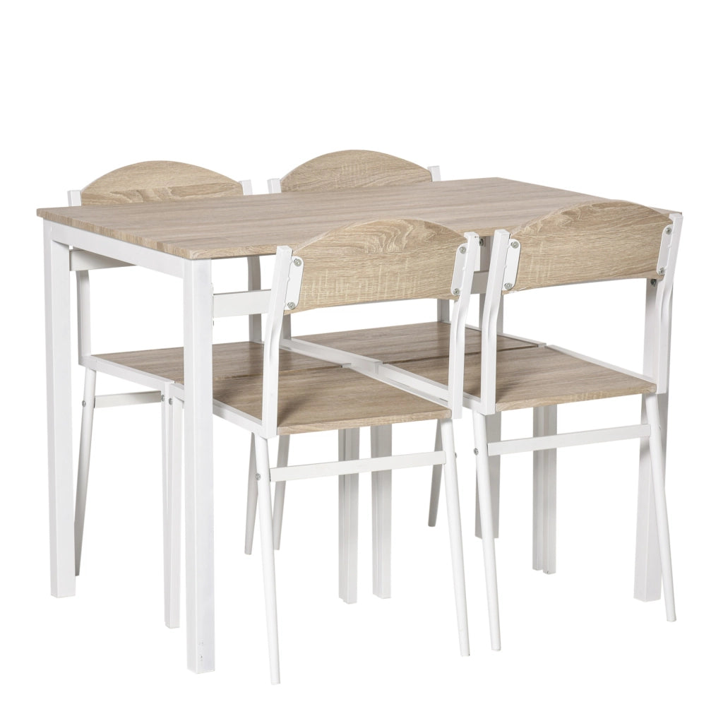 Set tavolo e sedie 100x63x76.5 cm per 4 persone in MDF grigio chiaro