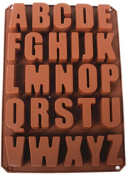Forme di Cioccolato in Silicone - 26 Lettere Inglesi - Stampi per Dolci - Decorazione per Torta - Forme di Sapone - Silicone di Grado Alimentare - 34x22,5x2,5 cm