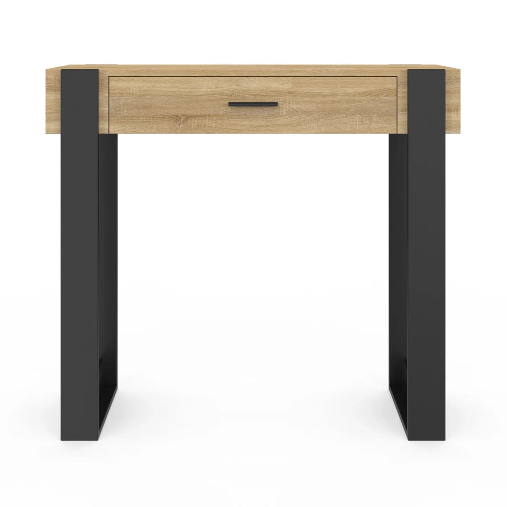 IDMarket - Consolle PHOENIX in legno e nero a 1 cassetto