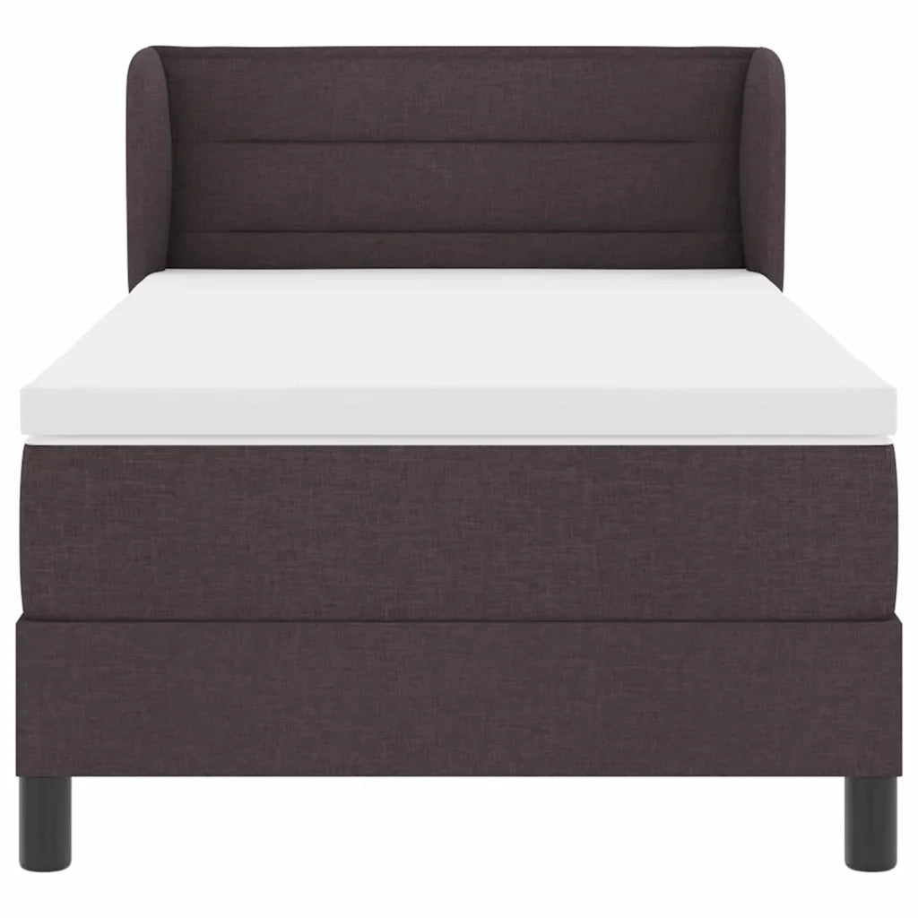 Letto a molle con materasso Marrone Scuro 90 x 200 cm Tessuto 3339943