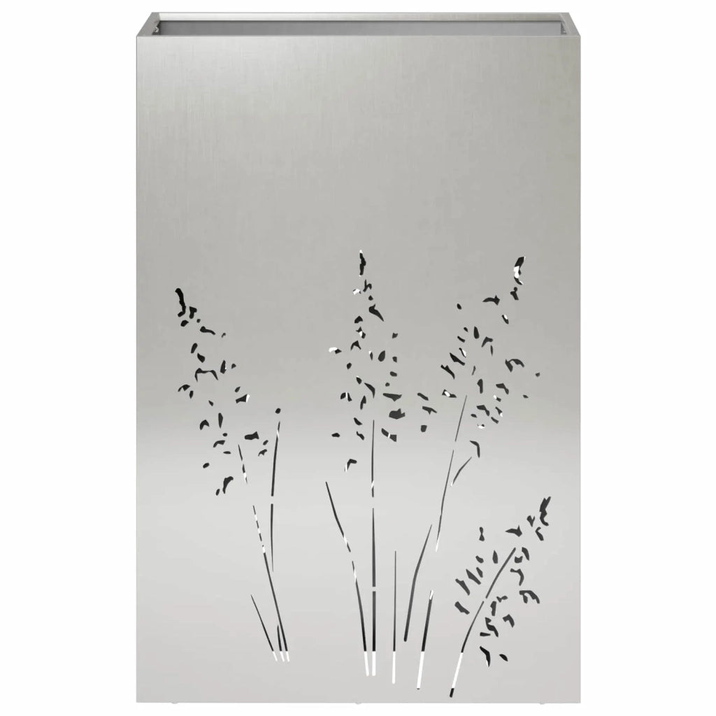 Vaso da giardino 2 pz Argento 50 x 30 x 75 cm Acciaio Inox 8005787