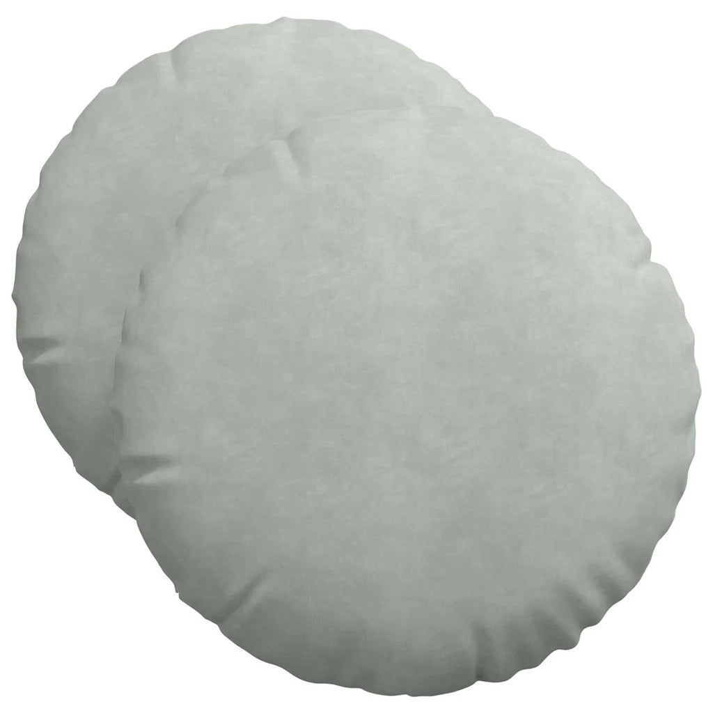Cuscini per Seduta 2 pcs Grigio chiaro Ø50 x 19 cm Velluto