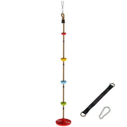 Corda Arrampicata per Bambini con Pedane e Seduta a Disco in HDPE e PE Rosso