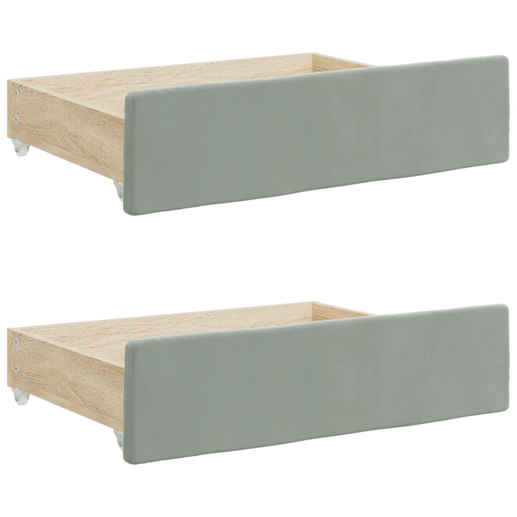 Divano Letto Estraibile Cassetti-Sofa Letto-Daybed Grigio Chiaro 80x200cm Velluto 758814