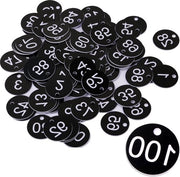 Targhe di numerazione in plastica gravi 1-100 Ø 35 cm - Nero - Set da 100 pezzi