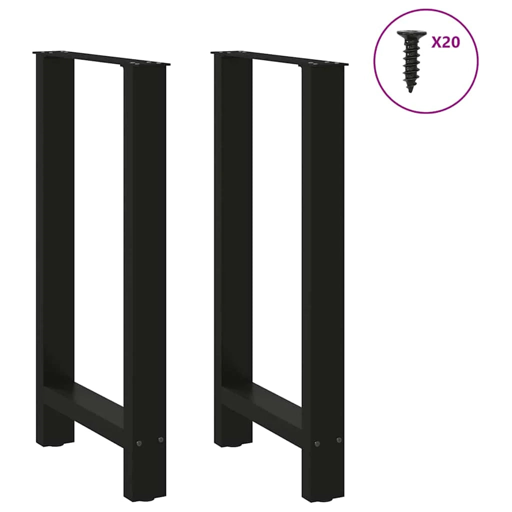 Set di 2 gambe per tavolo da bar quadrate regolabili 40 x 90 cm in acciaio nero 02_0057564