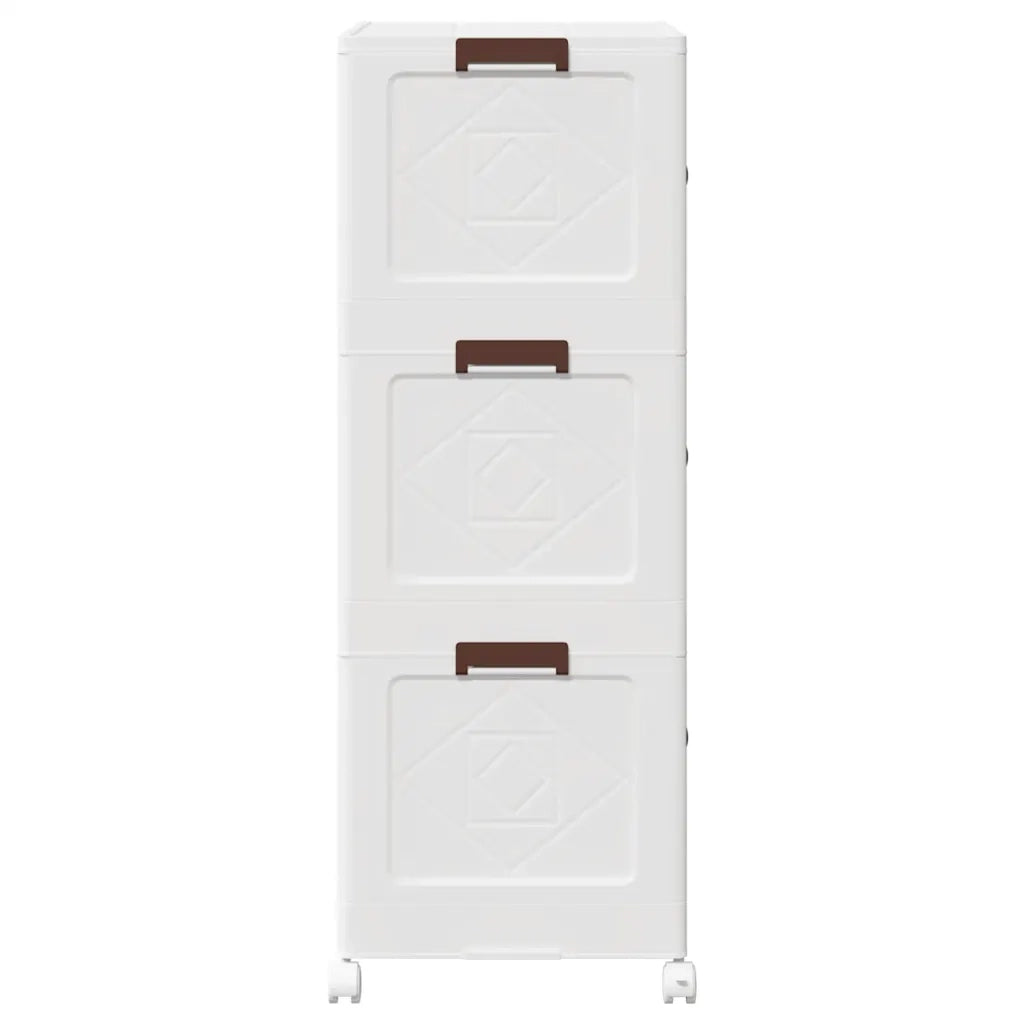 vidaXL Scatola Portaoggetti con Ruote 3 Livelli 75 L 64x39,5x110,5 cm