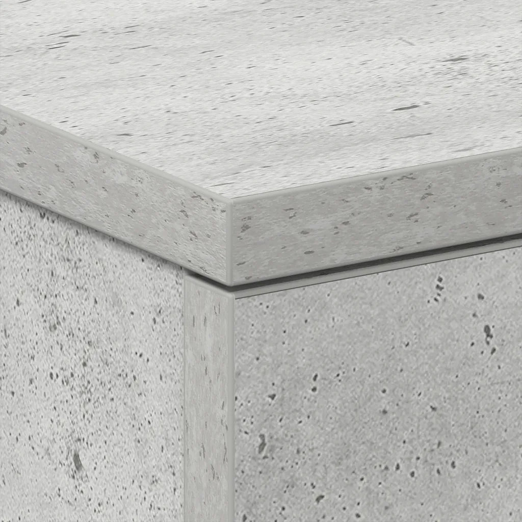 Comodino | Armadio da Notte | Mobiletto da notte Grigio Cemento 38x35x56 cm in Legno Multistrato