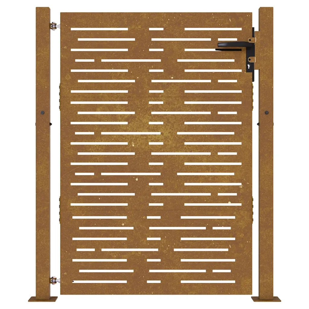 Cancello da giardino 100x125 cm in acciaio Corten design quadrato 153252