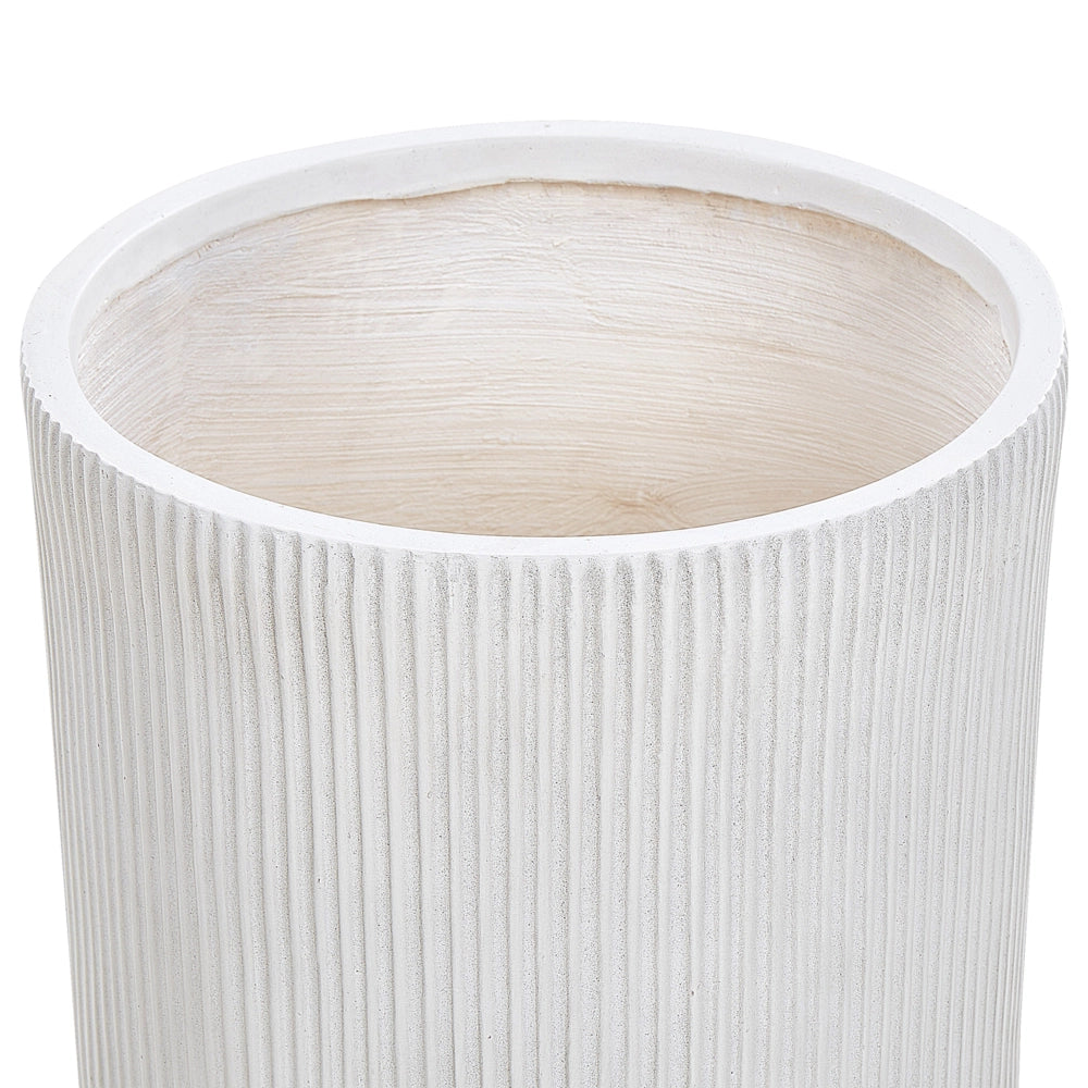 Vaso da fiori per in fibra di argilla Bianco 37 x 37 x 37 cm giardino esterno terrazzo