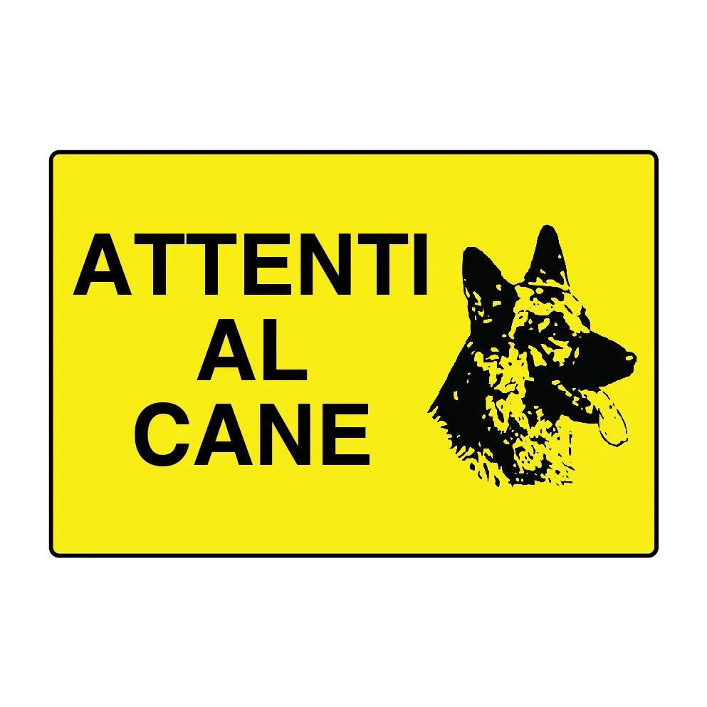 Cartello in alluminio attenti al cane
