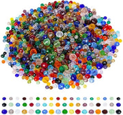 Set di Perle 1000 Pezzi - Perle di Vetro - Perle a Facette - Gioielli da Fai da Te - 8 mm/6 mm/4 mm