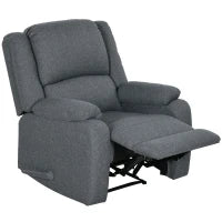 Poltrona Reclinabile Relax con Poggiapiedi, Regolabile, fino a 150 kg, Telaio in Acciaio, 90 x 96 x 98 cm, Grigio