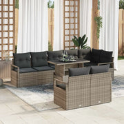 Set Divano da Giardino con cuscino 9 pcs Grigio polyrattan 3348845