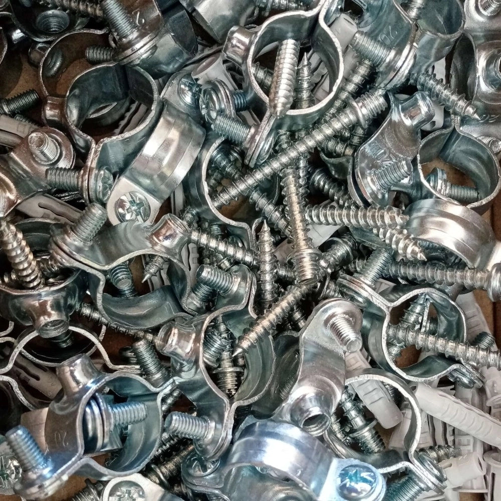 Collare reggitubo collarino zincato per fissaggio a muro tubo rame multistrato, scegli il formato  20mm 25pz
