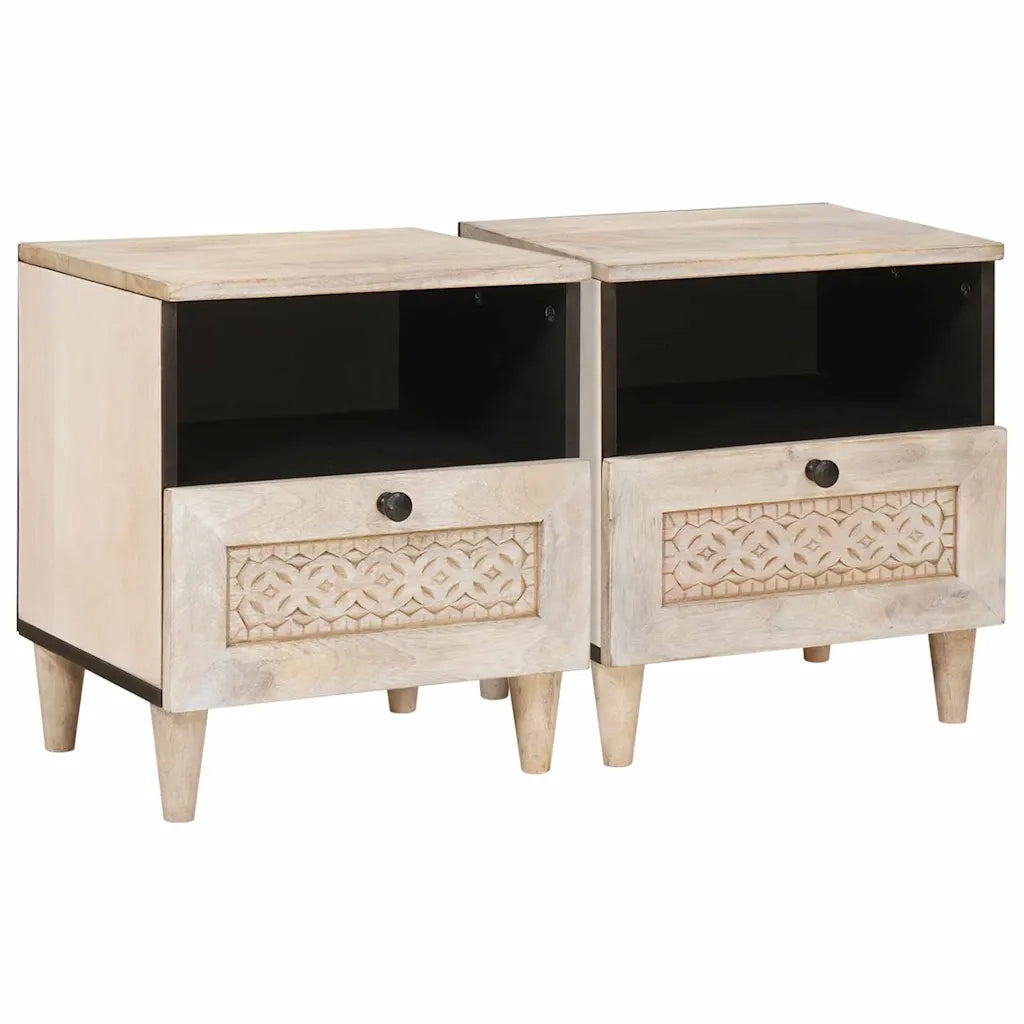 Armadio da Notte 2 pcs Bianco 40 x 33 x 46 cm 4018123
