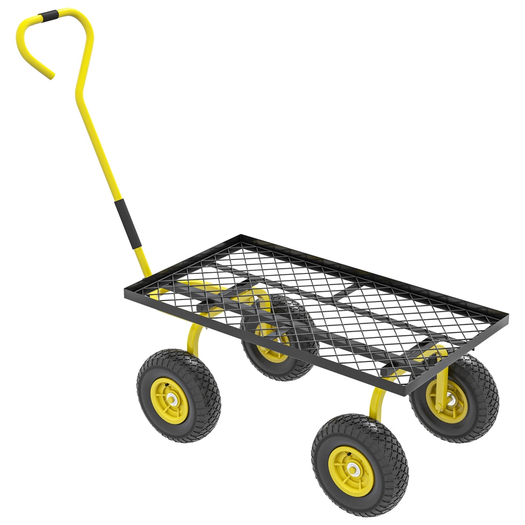 Carrello da Giardino ¨C zephmum ¨C Giallo e Nero, Acciaio, 94x48.5x100 cm