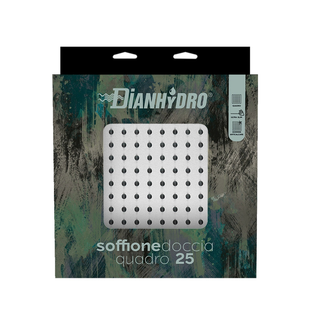 SOFFIONE DOCCIA QUADRO ULTRA SLIM ACCIAIO INOX- cm 40x40- DH- pezzi 1