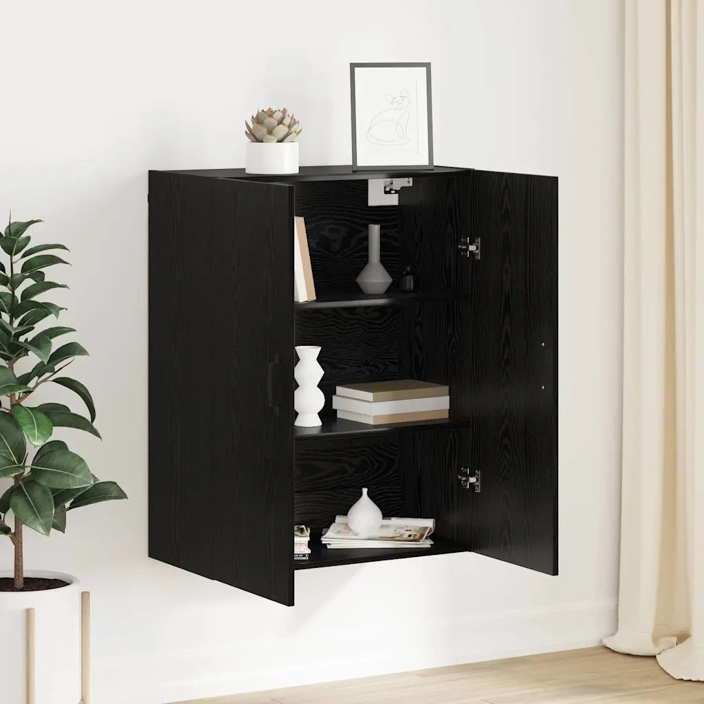 vidaXL Armadio pensile Rovere nero 69.5 x 34 x 90 cm Legno multistrato