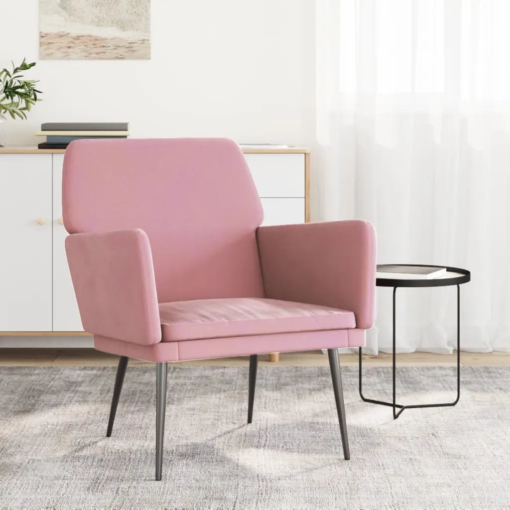 Poltrona | Sedia Relax Rosa 62x79x79 cm Velluto