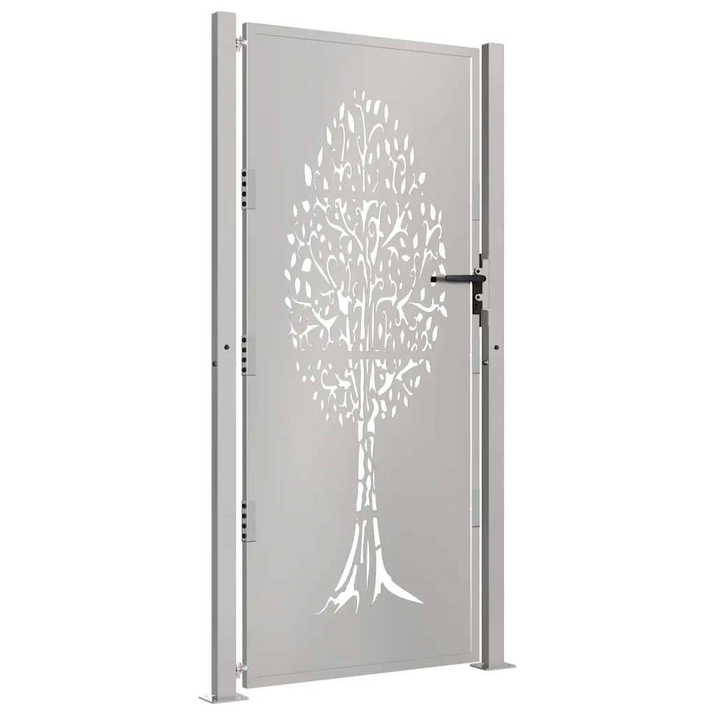 Cancello da giardino 100x175 cm in acciaio Corten con design ad albero 153164