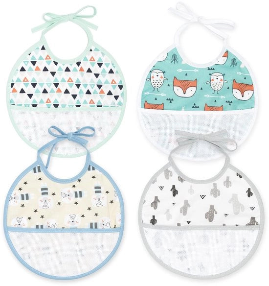 Bambino Unisex 2159P4 Slabbetje, Multicolore, 0-3 Mesi