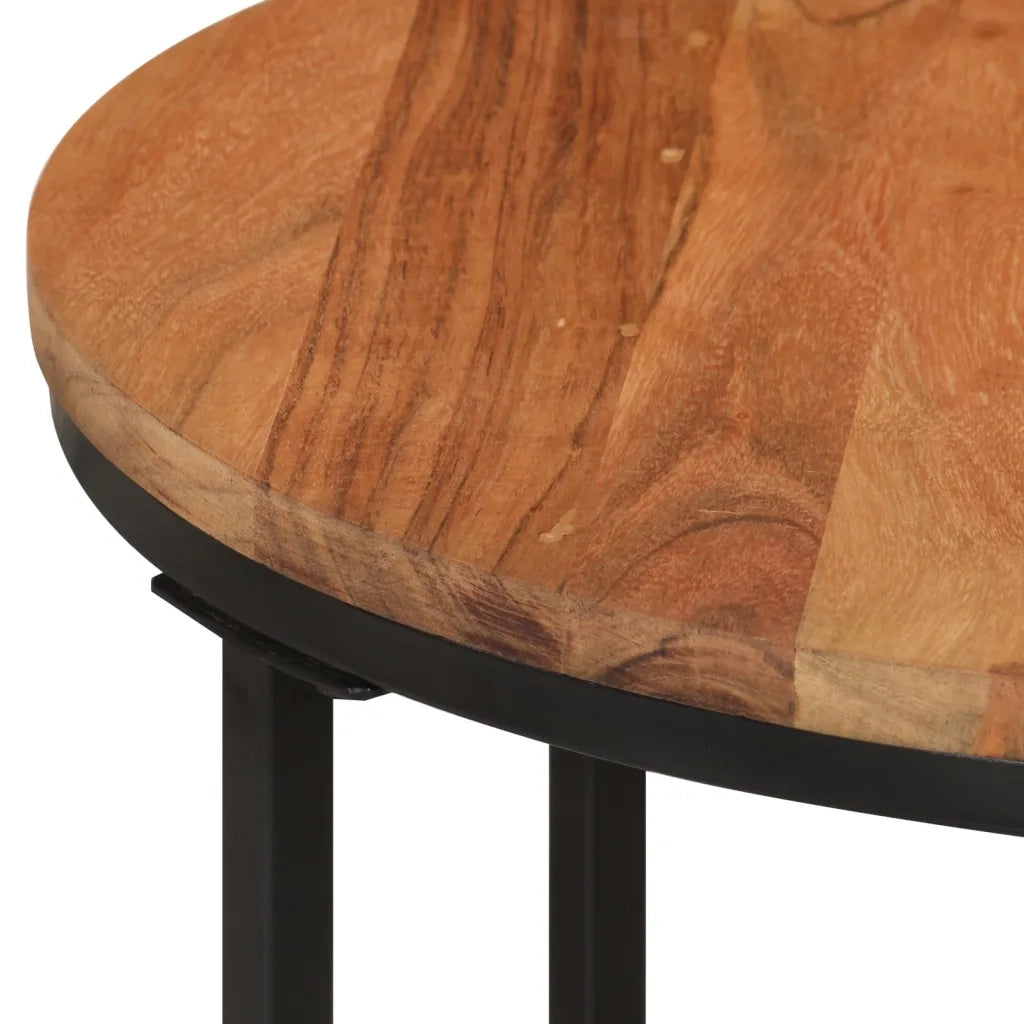 Tavolino Salotto 45x45x35cm in Legno Massello di Acacia e Ferro 372740