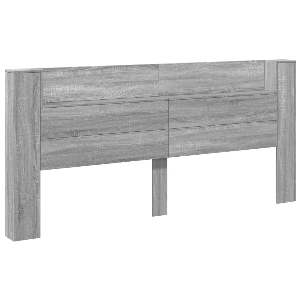 Testiera con Contenitore a LED Grigio Sonoma 220x16,5x103,5 cm 839278