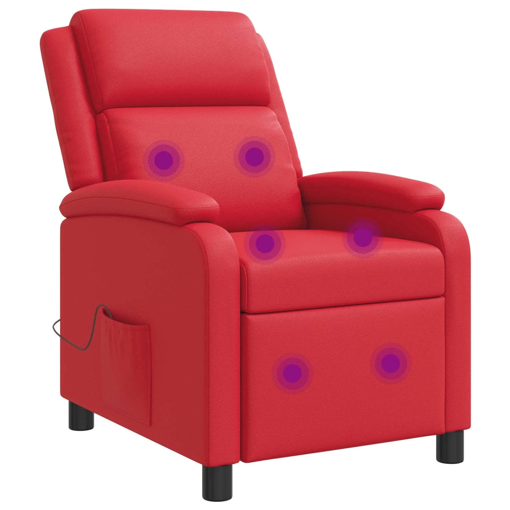 Divano Sedia-Poltrona Massaggiante Rosso Similpelle 365844