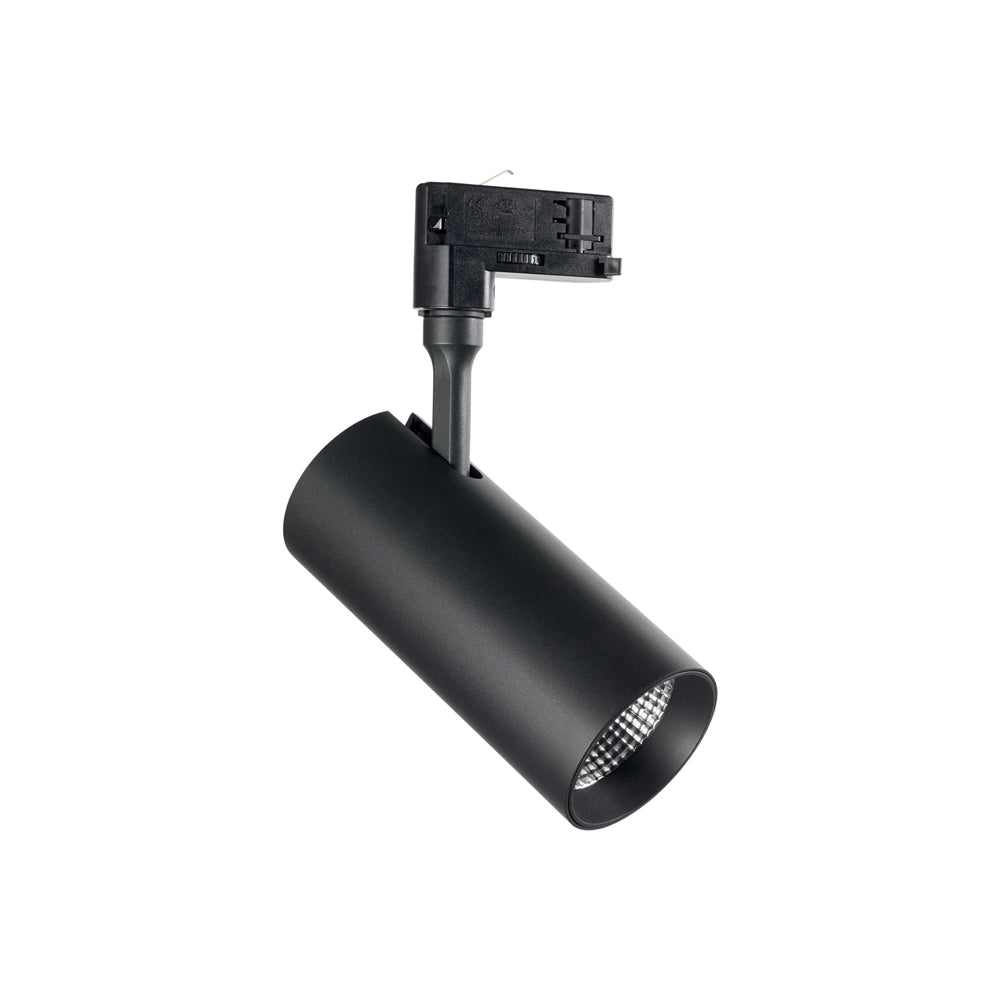 Proiettore Cilindrico Smile Alluminio Nero Led 20W 3000K Luce Calda Cri80 24°