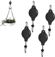 Hanger per piante, attacco per fiori, gru per piante, corda a rullo, avvolgimento a luce, sollevamento piante, piante appese, vasi di fiori, gabbie per uccelli (nero)