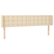 Testiera | Testata ad Orecchio Crema 163x16x78/88 cm in Tessuto