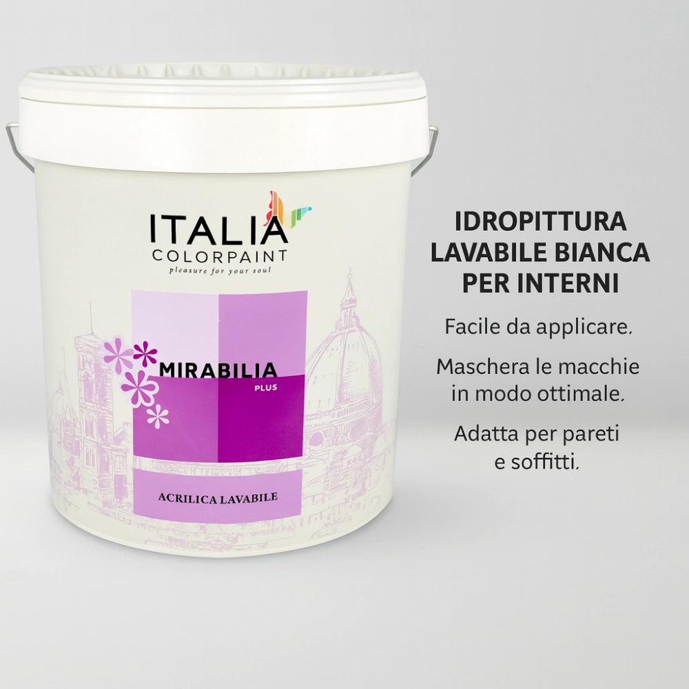 Mirabilia plus idropittura acrilica lavabile per interni *** formato 4 lt, confezione 1