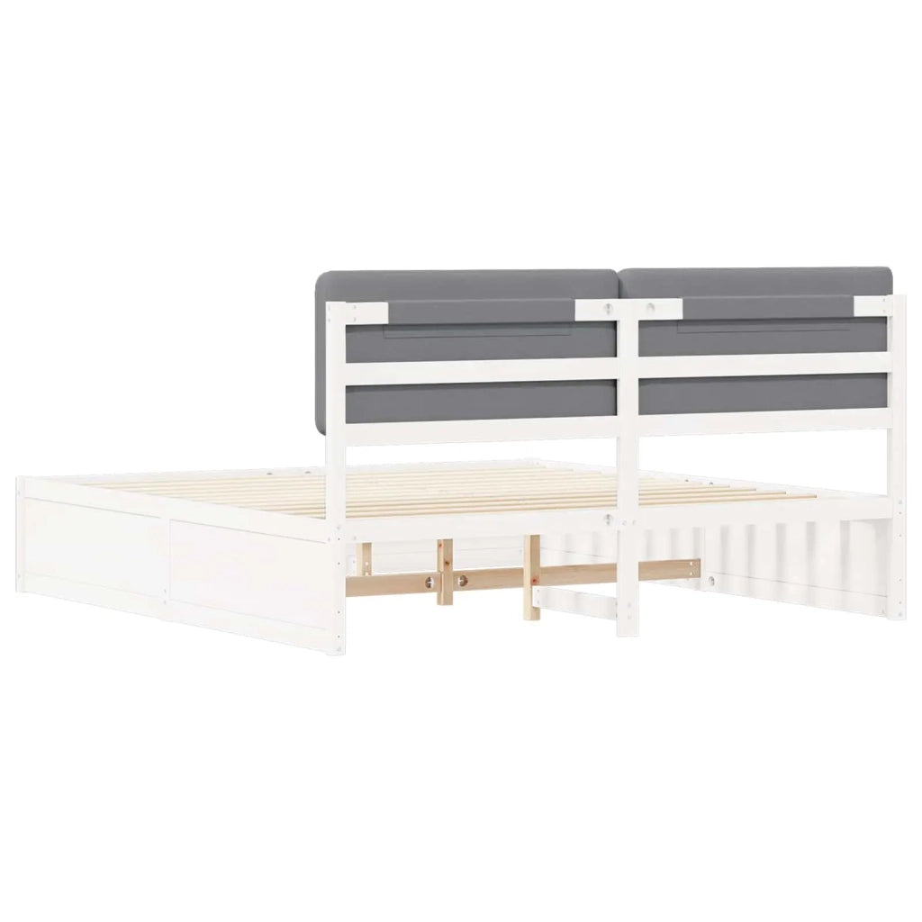 Letto con Testiera Rivestita Grigio chiaro 200 x 200 cm 3398143