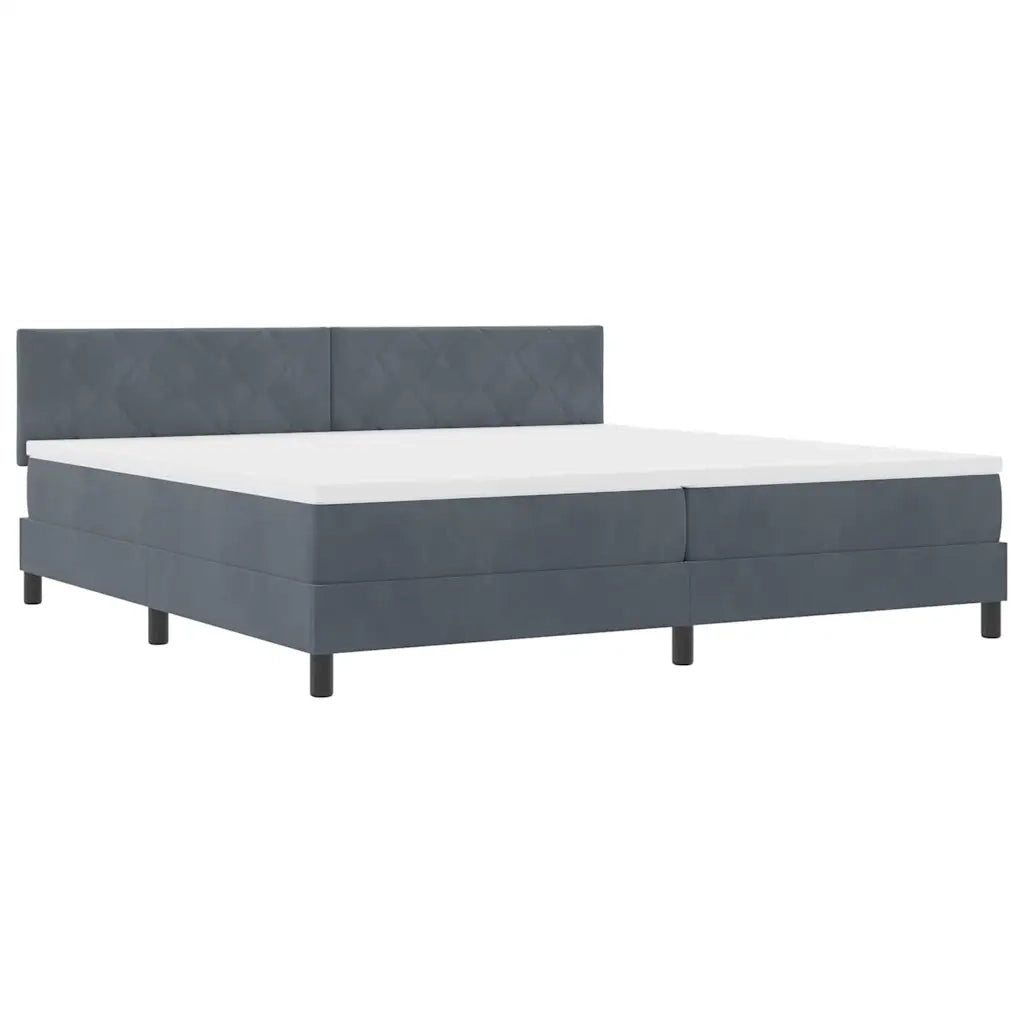 Letto a molle con testiera Grigio scuro 200 x 200 cm Velluto 3339261