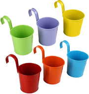 Set di vasi in metallo per piante da appendere 6 pezzi Vasi in ferro per piante con maniglia rimovibile Gancio per fiori Eritiche Piante grasse Piante da appendere