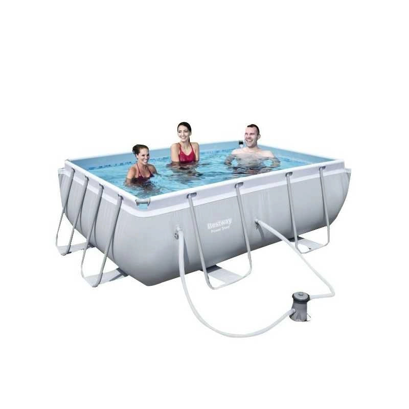 Piscina fuori terra rettangolare con telaio in acciaio e pompa filtro inclusa, dimensioni 282x196x84 cm capacità 3662 L - Bestway