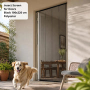 Insect Screen For Doors, Black, 100x220 Cm, Polyester
