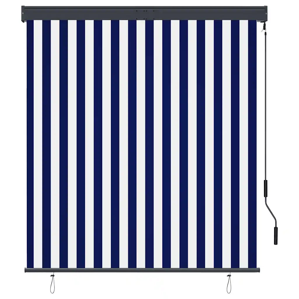 Tenda a Rullo per Esterni 140x250 cm Blu e Bianca