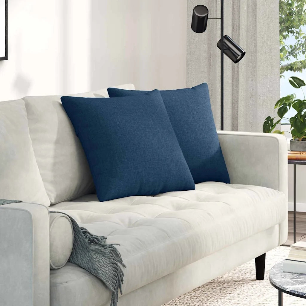 Cuscini da Divano 2 pz-Set di 2 Cuscini per Sofa Blu 50 x 50 cm Tessuto