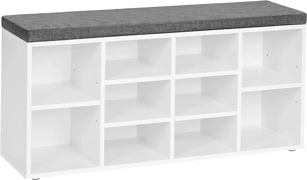 Scarpiera VALORA con seduta - Bianco LHS010W01